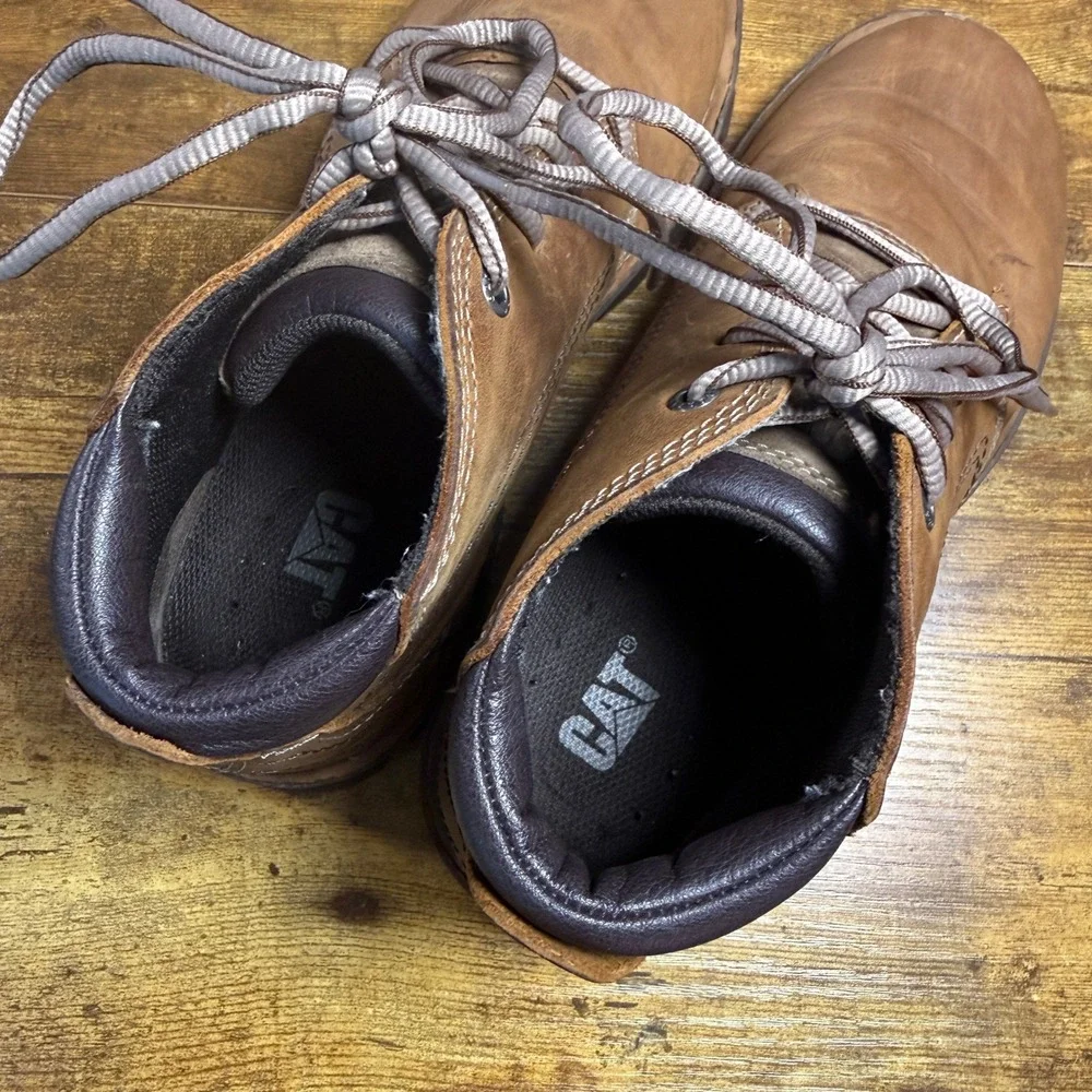 Caterpillar Fairbanks P722227 Brown Leather Chukka Work Boots Mens 9